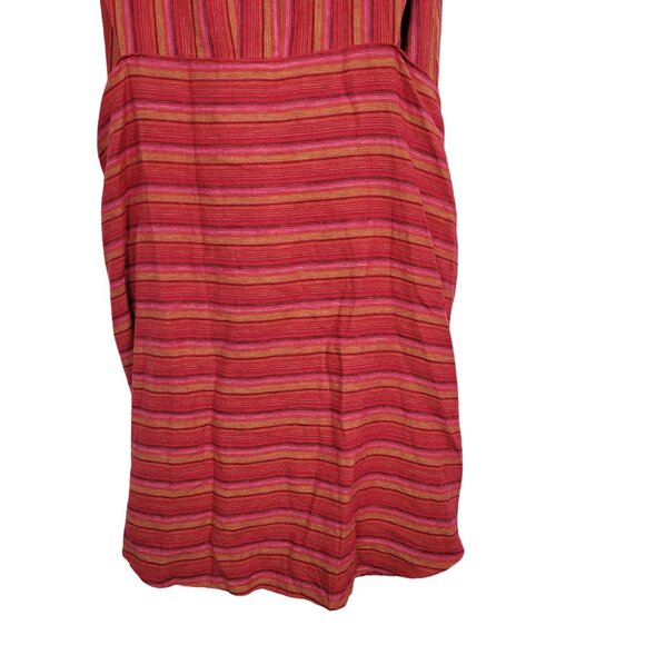 Drew Size S Dress Desert Stripe Sarong Skirt Linen Rayon Sleeveless Pullover Red - Picture 16 of 16